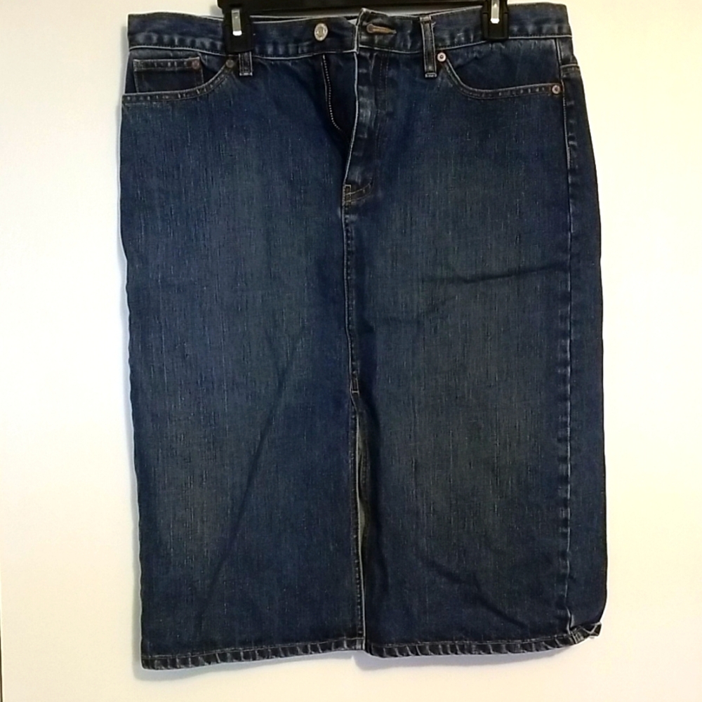 Gap Womens Blue Jean Midi Skirt
